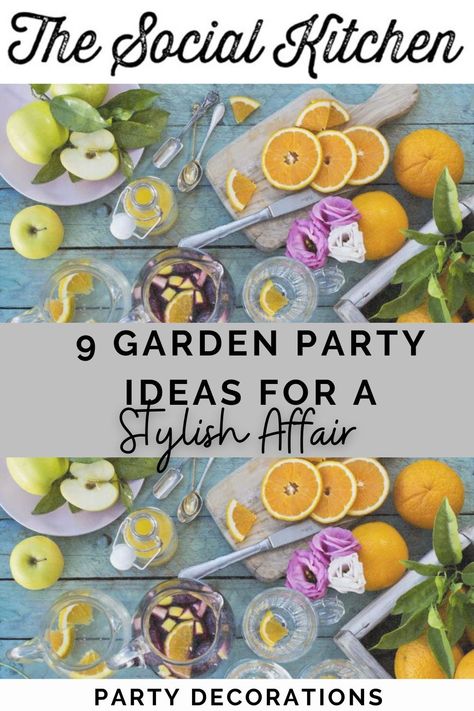 9 Creative Garden Party Ideas for a Picture-Perfect Day. Thinking of throwing a garden party? Make the most of the sunny weather by inviting your friends and family over for a beautiful garden party decorated with simple but effective accessories. Here are my DIY ideas for putting on a gorgeous garden party. #gardenparty #DIYparty #partydecorations Luxe Garden Party, 30th Garden Party, Spring Garden Party Ideas, Garden Party Games For Adults, Garden Party Ideas Food, Midsommar Party Decor, Garden Party Tablescapes, Simple Garden Party, Garden Party Food Ideas