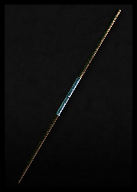 Andrea's quarterstaff, but more polished and with foreign glyphs inscribed on it Quarterstaff Aesthetic, Bo Staff Training Aesthetic, Quarter Staff, Double Bladed Staff, Bladed Staff, Bamboo Staff, Staff Aesthetic, Bow Staff, Bo Staff