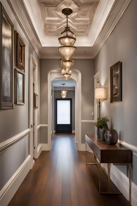 Upstairs hallway light fixtures Organic Modern Farmhouse, Hallway Lighting Ideas, Foyer Ceiling, Hallway Light, Hallway Light Fixtures, Farmhouse Designs, Upstairs Hallway, Low Ceilings, Hallway Lighting