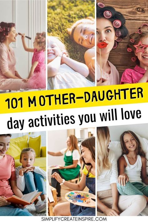 Quality one-on-one time with individual children is key to making each little feel special – especially as they grow older. Here’s a list of 101 things to do with your teenage daughter in case you are looking for fun ways to reconnect with your special girl during your mother daughter day. Fun mother daughter activities. Fun Mom And Daughter Activities, Mommy Daughter Sleepover Ideas, Mother Daughter Night At Home, Mother Daughter Art Projects, Mother Daughter Craft Ideas, Things To Do With Your Teenage Daughter, Things To Do With Teenage Daughter, Mom Daughter Activities, Mommy Daughter Day Ideas