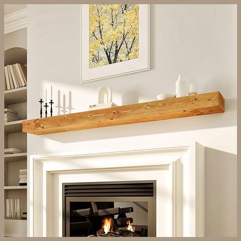 Amazon.com: Avana Fireplace Mantle - Natural Fireplace Mantles Wood - Mounted Mantles for Over Fireplace - Handcrafted Fireplace Wood Mantel - Wood Mantels for Fireplace (Rustic Natural, 72 X 8 X 3) : Home & Kitchen Fireplace Wood Mantel, Natural Fireplace, Mantle Shelves, Fireplace Mantle Shelf, Floating Fireplace Mantel, Fireplace Rustic, Electric Fireplace Mantle, Wooden Mantle, Fireplace Mantles