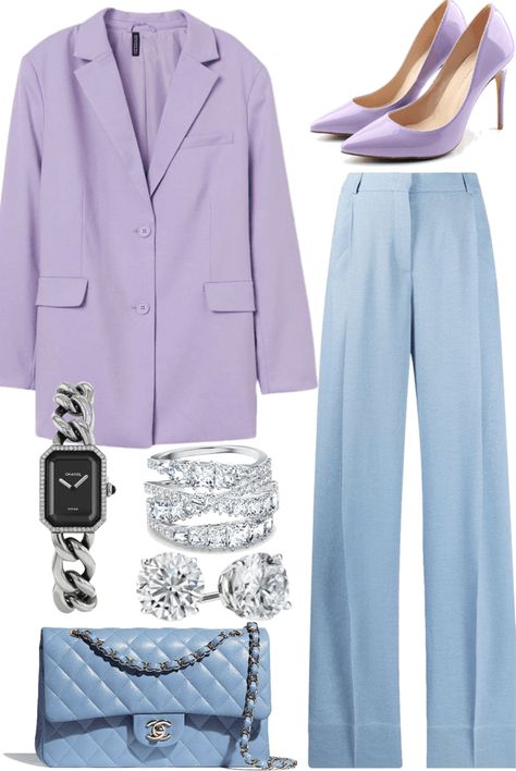 Lilac Pants Outfit, Color Combos 2023, Outfit Color Combos, Lilac Pants, Colour Combinations Fashion, Color Combos Outfit, Color Combinations For Clothes, Design Moda, Stylish Work Outfits