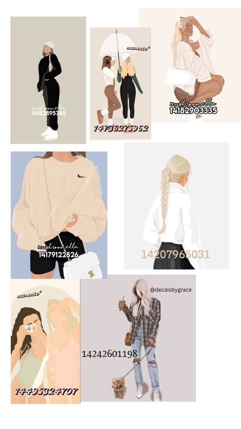 Not my decals Preppy Kids Outfits, Blocksburg Outfit Codes￼, Bloxburg Decals Codes Aesthetic, Cute Family Pictures, Preppy Decal, Pic Code, Roblox Image Ids, House Decals, Family Decals