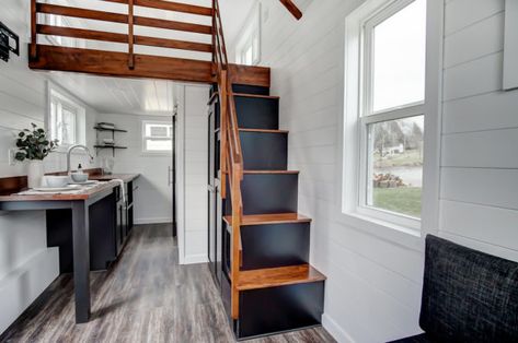 Rocky – Modern Tiny Living Tiny House Big Living, Beautiful Small Homes, Tiny House Builders, Tiny House Layout, Tiny House Trailer, Tiny Cabins, House Layout, Modern Cottage, Tiny Houses For Sale