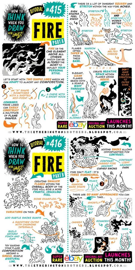 How to THINK when you draw FIRE tutorial! by EtheringtonBrothers on DeviantArt Fire Tutorial, Etherington Brothers, Mini Tela, Fire Drawing, Comic Tutorial, How To Think, 3d Drawings, Guided Drawing, Drawing Practice