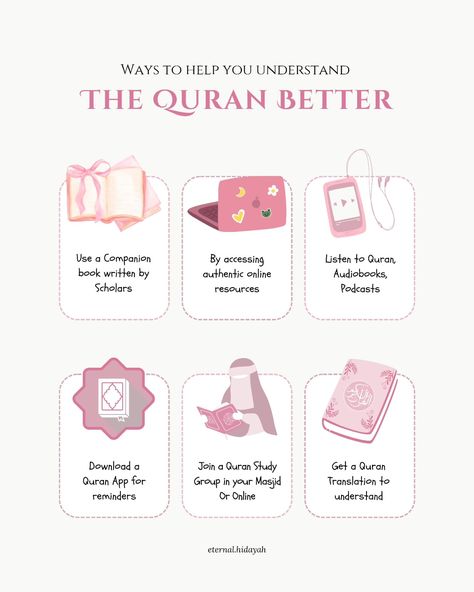 A Guide - Understanding Qur'an Better 🎀 . . Follow @eternal.hidayah for islamic reminders🌷 . . . . Tags: 🏷 #eternalhidayah #quran #allahﷻ #understandquran #knowquran #quranverses #deenoverdunya #islamicpage #islam #islamic #deen #reminders #islamicguides #islamicpost #islamicquotes #islammotivation #muslim #islamicpath #islamicfaith #instagram #pinterest #viral #trend {Instagram, Islam, Quran, islamic, reminders, learn Islam, understand Quran, understand Quran better, save, share, li... Quran Study Plan, Quran Memorization Tips, How To Memorize Quran Fast, Islamic Habits, Islam Tips, Memorise Quran Tips, Memorize Quran, Islam Journal, Quran App