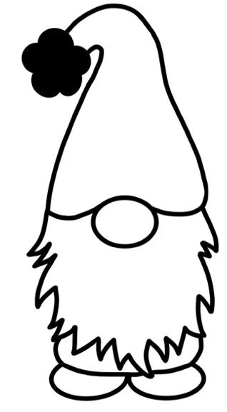 Gnome Hat Drawing, Nome Drawings Easy, Gnome Doodle Easy, Gnomes Drawing Simple, How To Draw A Gnome, Christmas Gnome Drawing, Gnome Template Free Printable, Easy Gnome Drawing, Gnomes Drawing