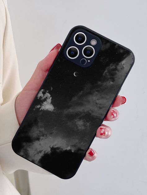 Black  Collar  TPU Graphic Phone Cases Embellished   Phone/Pad Accessories Phone Cases For Men, Nature Phone Case, Customized Phone Covers, Phone Case Diy Paint, Capas Samsung, Sky Pattern, Best Friend Challenges, Phone Cover Design, Friend Challenges