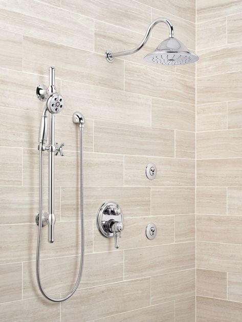 Delta Cassidy, Shower Diverter, Fixed Shower Head, Tub Cleaner, Faucet Accessories, Slide Bar, Delta Faucets, Custom Shower, Champagne Bronze