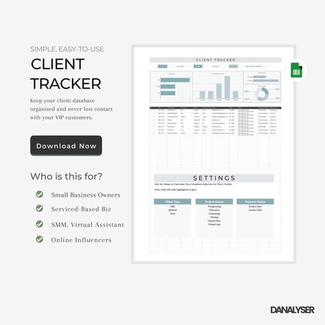 Client Tracker Spreadsheets Customer Portal Template CRM - Etsy Italia Customer Database Template, Client Tracker, Lead Management, Sales Leads, Dent Repair, Levels Of Understanding, Data Security, Google Sheets, Microsoft Excel