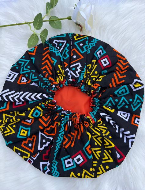 Ankara Bonnet, Ankara Accessories, Sleeping Bonnet, Sleeping Cap, Black Couple Art, Silk Bonnet, Bonnet Cap, Hair Business, Satin Hands