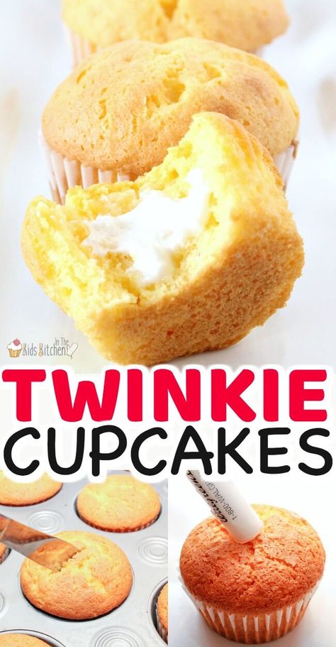 Twinkie Filling Recipe, Twinkie Cupcakes, Twinkie Cake, Baking Recipe, Cake Easy, Marshmallow Creme, Gateaux Cake, Recipe Books, S'mores