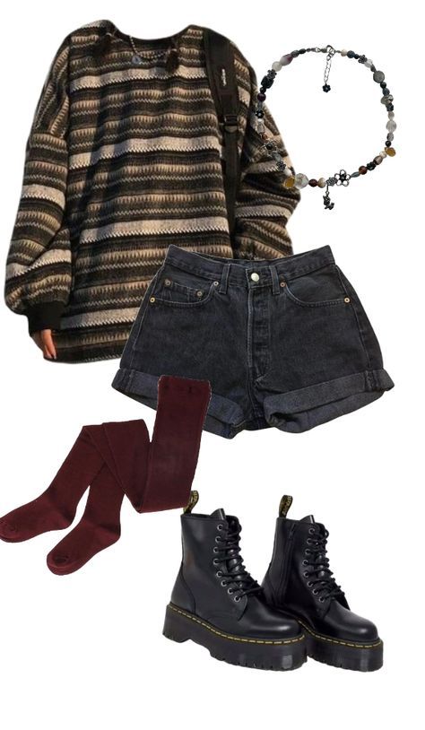 Outfit Inspo 90s Grunge, 80s Fall Outfits, Autumn Grunge, Cute Autumn, Downtown Outfits, Earthy Outfits, Fall Inspiration, Swaggy Outfits, Alternative Outfits