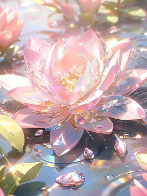 Dreamy Artwork, Beautiful Flowers Pictures, Pretty Wallpapers Backgrounds, Dreamy Art, Crystal Flower, Cute Wallpaper Backgrounds, Water Lilies, Scenery Wallpaper, Flower Pictures