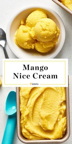 Deserturi Raw Vegan, Vegan Ice Cream Recipe, Nice Cream Recipe, Frozen Mango, Mango Ice Cream, Sorbet Recipes, Vegan Ice Cream, Nice Cream, Homemade Ice