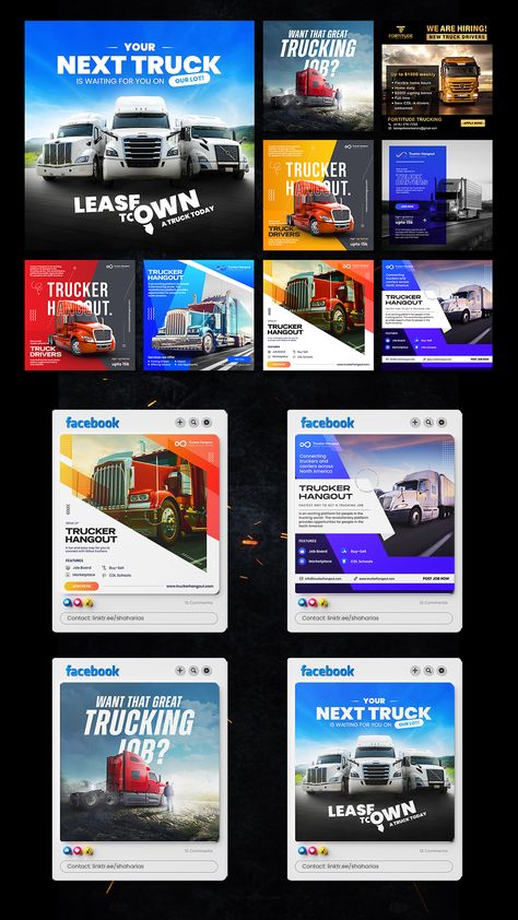 Enhance your transport business's online presence with captivating social media post designs. Drive engagement and conversions through eye-catching graphics and compelling content. Restaurant Banner, Google Banner Ads, Google Banner, Facebook Post Design, Social Media Branding Design, Media Branding, Facebook Design, Social Post, Car Poster