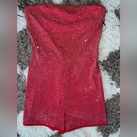 Rhinestone Romper. Never Worn. Halter Romper, Dance Pants, Red Jumpsuit, Red Rhinestone, Pant Jumpsuit, Jumpsuit Romper, Rompers, Halloween, Pants