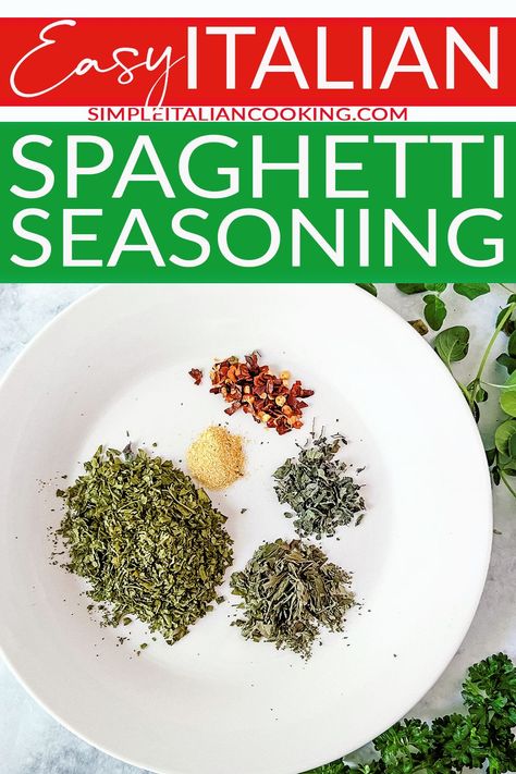 Spaghetti Seasoning Recipe, Spaghetti Seasoning, Homemade Italian Spaghetti Sauce, Quick Italian Recipes, Types Of Pasta Sauce, Italian Spaghetti Sauce, Italian Seasoning Recipe, Italian Appetizers Easy, Italian Cooking Recipes