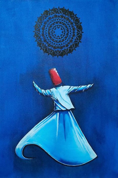 Sufi Art, Vietnam Culture, Whirling Dervish, Modern Art Canvas Painting, Easy Drawings For Beginners, Mixed Media Art Canvas, Pencil Sketches, Art Calligraphy, Men Wear