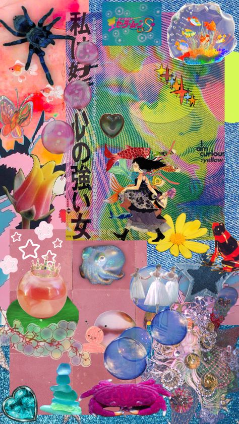 #collageart #art #collage #fish #rainbow #pink #relax #colorful #bubble Cocoppa Wallpaper, Desktop Wallpaper Art, Wallpaper Doodle, Fish Wallpaper, Iphone Wallpaper App, Collage Background, Cool Wallpapers Cartoon, Art Wallpaper Iphone, Cute Patterns Wallpaper