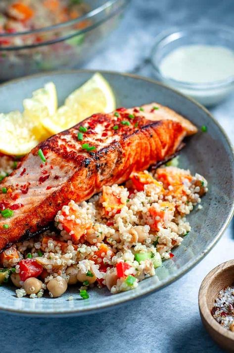 Salmon Quinoa Salad Salmon Asparagus Quinoa, Salmon And Quinoa Salad, Salmon With Quinoa Salad, Quinoa Salmon Salad, Quinoa Salad With Salmon, Quinoa With Salmon, Salmon With Quinoa Recipe, Salmon Quinoa Recipes, Quinoa And Salmon Recipes