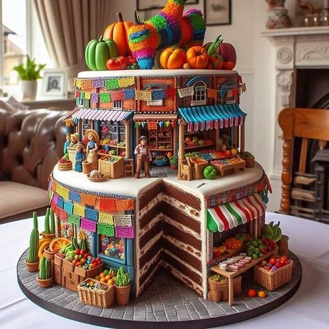 Puzzle Cake, Extreme Cakes, Huge Cake, Fluff Desserts, Beautiful Cake Designs, Candy Drinks, Cool Cake Designs, Creative Desserts, Awesome Cakes