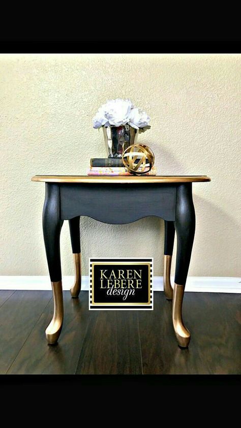 Vanity Table Refurbished, Gold Nightstand, Painted Night Stands, Ikea Sofas, Kursi Bar, Western Furniture, Diy Furniture Renovation, Furniture Rehab, Table Makeover