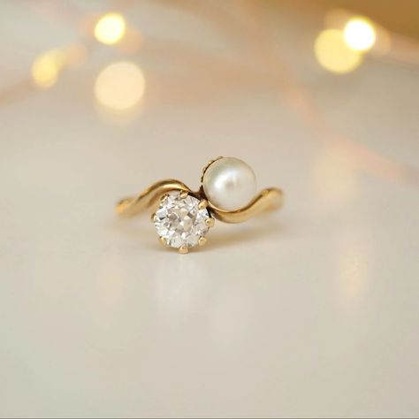 Pearl Gold Engagement Ring, Pearl Diamond Wedding Ring, Pearl Diamond Engagement Ring, Engagement Rings With Pearls, Diamond And Pearl Engagement Ring, Pearl Wedding Rings, Pearl And Diamond Engagement Ring, Berlinger Jewelry, Wedding Rings Pearl