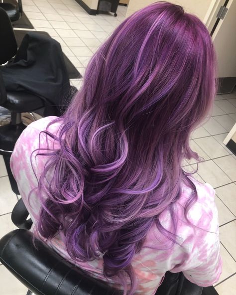 Mauve Purple Hair, Unique Purple Hair, Dark Purple To Light Purple Hair, Dimensional Purple Hair, Purple Aesthetic Hair, Balayage Purple, Amethyst Hair, Purple Balayage, Light Purple Hair