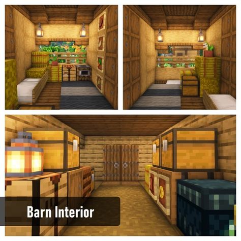 Minecraft Barn Interior, Barn Interior Ideas, Minecraft Barn, Interior Minecraft, Barn Interior, Minecraft Decorations, Barn Design, Minecraft Projects, Minecraft Ideas