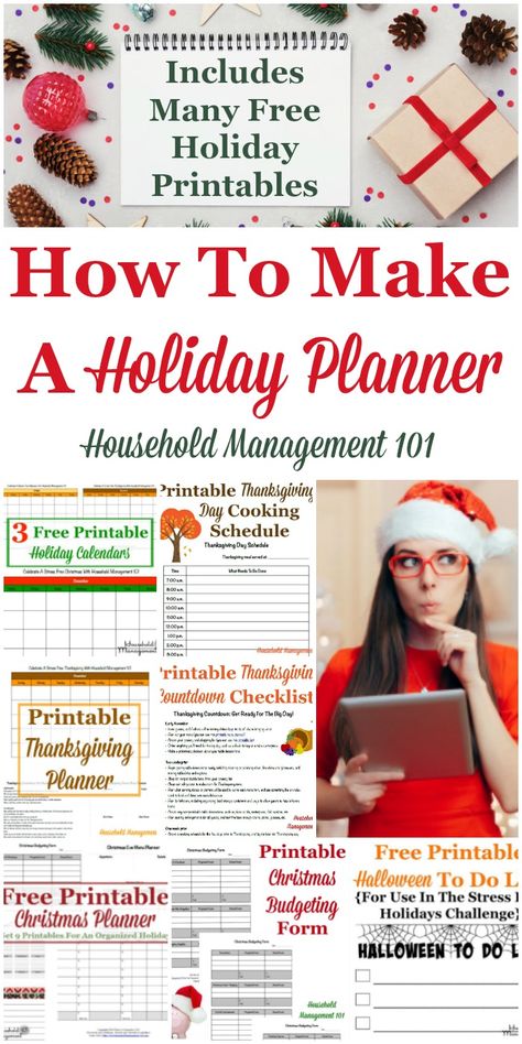 How to make a holiday planner for a stress free holiday season, including a round up of many free holiday printables available for use in your planner {on Household Management 101} #HolidayPlanner #ChristmasPlanner #ThanksgivingPlanner Organization Binder, Christmas Abbott, Thanksgiving Planner, Hosting Occasions, Holiday Organization, Household Binder, Homemade Bird Feeders, Homeschool Freebies, Mouse Crafts