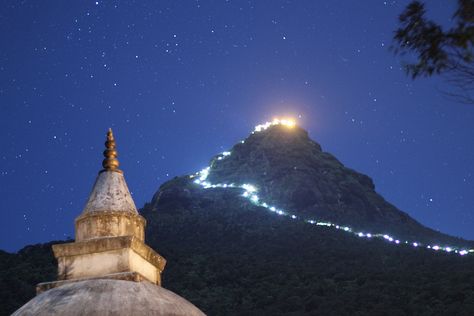 Śrī Pada, Adams Peak—It is said that at the peak of this Sacred Mountain in Sri Lanka one can see Adam's first footprint on Earth after being exiled from Eden!! Sri Padaya, Adams Peak Sri Lanka, Hazrat Adam, Adam's Peak Sri Lanka, Adams Peak, Sri Lanka Photography, Sri Lanka Holidays, Adam's Peak, Sacred Mountain