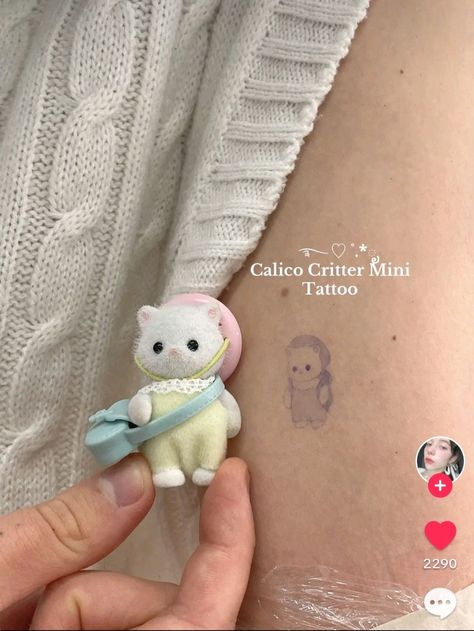 Calico Critters Tattoo, Calico Critter Tattoo, Critter Tattoo, Calico Critters Families, Calico Critter, Cute Little Tattoos, Image Swag, Dainty Tattoos, Calico Critters