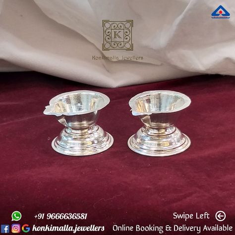 #KJ_S109 Net Weight: up to 30 grams Item: Small Kundulu Fb, Insta, Pinterest: @konkimalla.jewellers Silver Kundulu Designs, Balaji Sarkar, Bageshwar Balaji, Silver Idols, Indian Lamps, Puja Items, Silver Articles, Pooja Decoration, Pooja Items