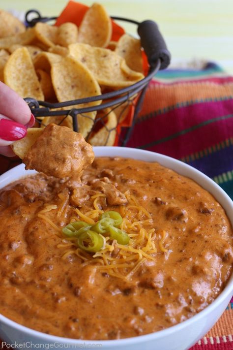 The Best Chili Cheese Dip | Pocket Change Gourmet Chili Cheese Dip, Holiday Dips, Southwest Recipes, The Best Chili, Chili Cheese Dips, Best Chili, Chili Dip, Mexican Appetizers, Snack Dip