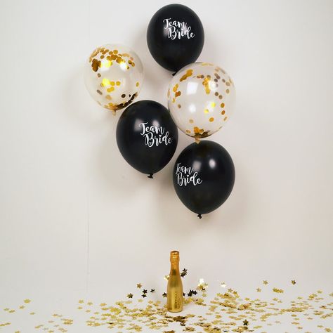 Hen Party Balloons, Classy Hen Party, Black And White Balloons, Bride To Be Balloons, Hen Party Accessories, Gold Confetti Balloons, Hen Night, Hens Night, White Balloons