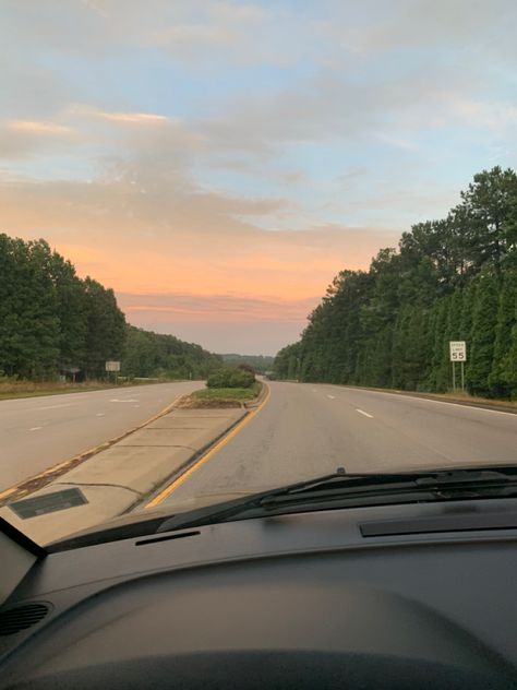 #roadtrips #highway #nc #northcarolina #sun #sunset #drive #aesthetic Driving On Highway Aesthetic, Sunset Drive Aesthetic, Highway Aesthetic, Drive Aesthetic, Sunset Drive, Charlotte Nc, Mood Board, Road Trip, Georgia