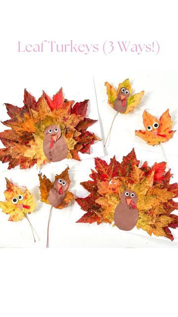 Turkey Crafts With Leaves, Turkey Out Of Leaves Craft, Nature Turkey Craft, Turkey With Leaves Craft, Kids Craft With Leaves, Leaf Turkey Craft For Kids, Turkey Craft With Leaves, Thanksgiving Crafts With Leaves, November Crafts Middle School