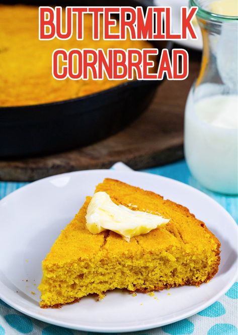 Buttermilk Cornbread Buttermilk Cornbread Muffins, Broccoli Cornbread, Crawfish Cornbread, Southern Cornbread Recipe, Leftover Cornbread, Hot Water Cornbread, Cheddar Cornbread, Cornbread Dressing Southern, Buttermilk Cornbread