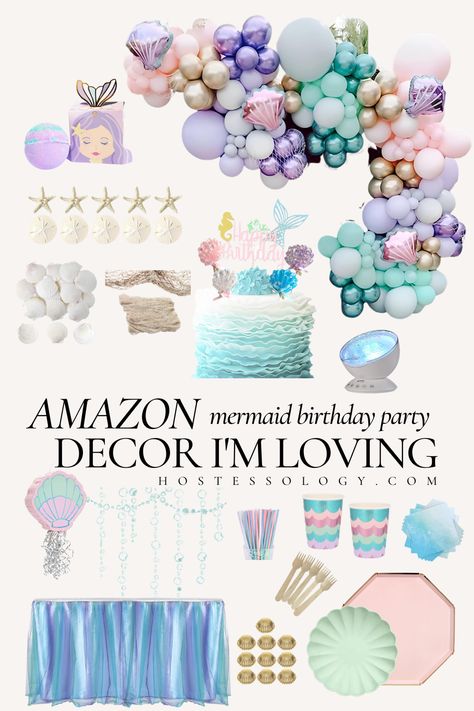 Aesthetic pink, purple, mint, and blue under the sea theme decor ideas for your bday celebration. #mermaidbirthday #undertheseabirthday #onederthesea #amazon #amazonfinds Purple And Blue Mermaid Party, 3 Under The Sea Birthday Party, Mermaid Theme 2nd Birthday Party, Under The Sea Two Year Old Birthday, Under The Sea Birthday Games, Oneder The Sea Balloon Arch, Under The Sea Mermaid Party, Under The Sea Third Birthday Party, Under The Sea Girl Birthday Party