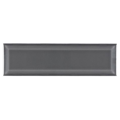 Subway Ceramic Tile Charcoal Beveled 3x10 for kitchen backsplash and bathroom wall. Handcrafted Tile, Tile Covers, Glazed Ceramic Tile, Ceramic Mosaic Tile, Dimensional Wall, Shop Boutique, Grey Ceramics, Accent Tile, Interior Floor