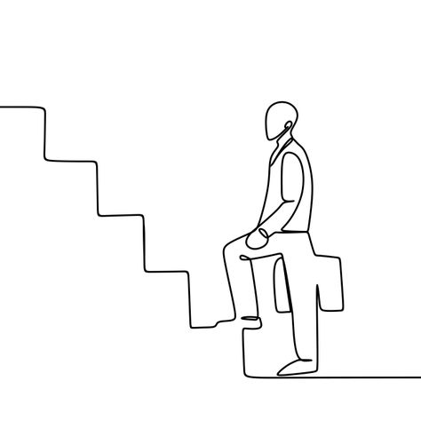 Stairs To Success Drawing, Two Person Talking Drawing, Stair Illustrations, Man One Line Drawing, Suitcase Drawing, Drawing Stairs, Stairs Illustration, Stairs Drawing, Steps Illustration