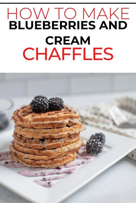 Chaffles Keto, Coconut Flour Waffles, Chaffles Recipe, Blueberries And Cream, Chaffle Recipe, Keto Blueberry, Belgium Waffles, Blueberry Waffles, Blueberry Cream Cheese