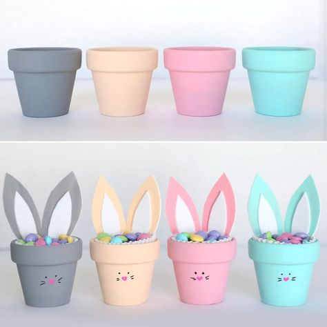 Flower Pot Bunny Craft {Easter craft for kids} - It's Always Autumn Easter Flower Pots, Easter Craft Projects, Craft Easter, Bunny Craft, Easter Wood Crafts, Fun Easter Crafts, Terra Cotta Pot Crafts, Flower Pot Crafts, Easy Easter Crafts