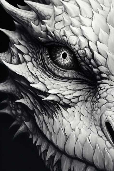 Dragon Art Black And White, Dragon Eye Tattoo, Realistic Dragon Drawing, Dragon Tattoo Realistic, Roman Drawings, Game Of Thrones Drawings, Dragon Sketches, Dragon Eye Drawing, Real Dragon