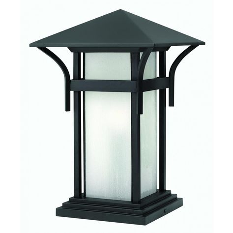 Hinkley Lighting Harbor One Light 17" Outdoor Pier Mount - Satin Black - 2576SK Pier Light, Post Lighting, Hinkley Lighting, Deck Lighting, Outdoor Wall Lantern, Wall Lantern, Bold Stripes, Post Lights, Landscape Lighting