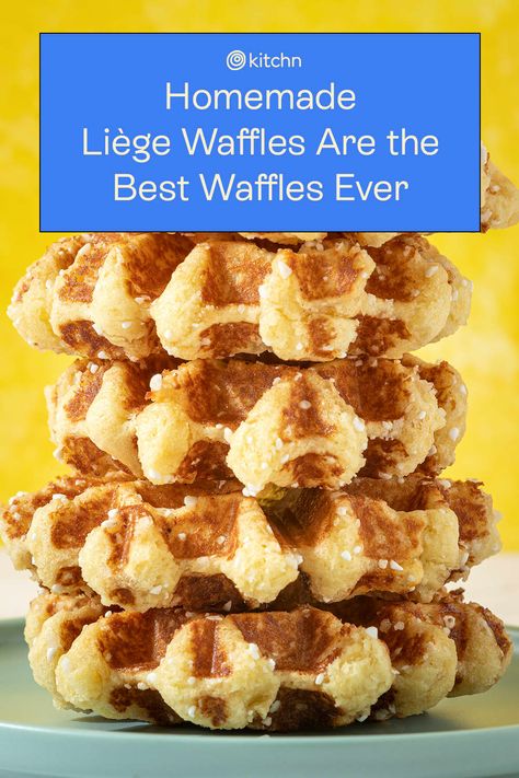 These Homemade Liège Waffles Are the Best Waffles I've Ever Had Sugar Waffles Recipe, Pearl Sugar Waffles, Belgium Waffle Recipe, Leige Waffles, Liege Waffles Recipe, The Best Waffles, Belgium Waffle, Liege Waffles, Best Waffles