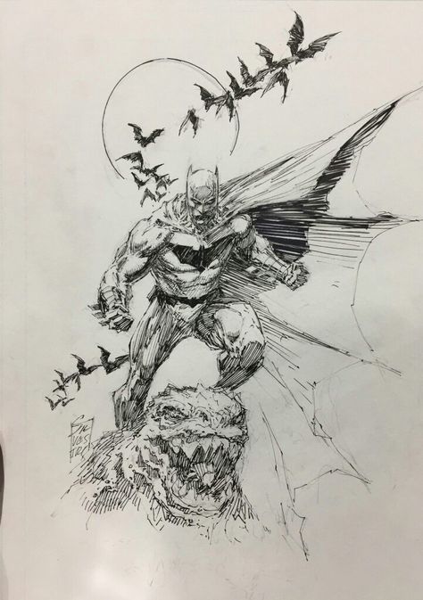 Batman Ink Drawing, Mark Silvestri, Zhc Art, Silvestri Art, Marc Silvestri, Comic Frame, Sketch Cover, I'm Batman, Comic Book Art Style