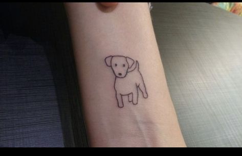 Dog Ear Tattoo Outline, Cartoon Dog Tattoo, Daschund Tattoo, Dog Ear Tattoo, Jack Russell Puppy, Tattoo Animals, Puppy Tattoo, Small Dog Tattoos, Tattoos Cute