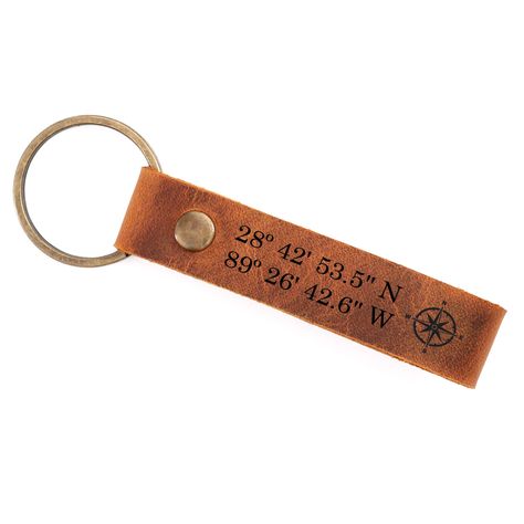 PRICES MAY VARY. PERSONALIZED A stylishly unique way to keep all of your keys together, customize this leather keychain with your favorite place’s latitude and longitude coordinates to create a long lasting anniversary gift for husband or Valentine’s day gift for boyfriend. MATERIAL Our leather keychain comes with an aged split ring for easy attachment of home, car, office, garage or work keys and can be customized with your choice of name. 100% High Quality Full Grain Leather : This beutifully Coordinates Gift, Latitude And Longitude, Boyfriend Personalized Gifts, Anniversary Gift For Husband, Office Garage, Latitude Longitude, Personalized Anniversary Gifts, Gps Coordinates, Car Office